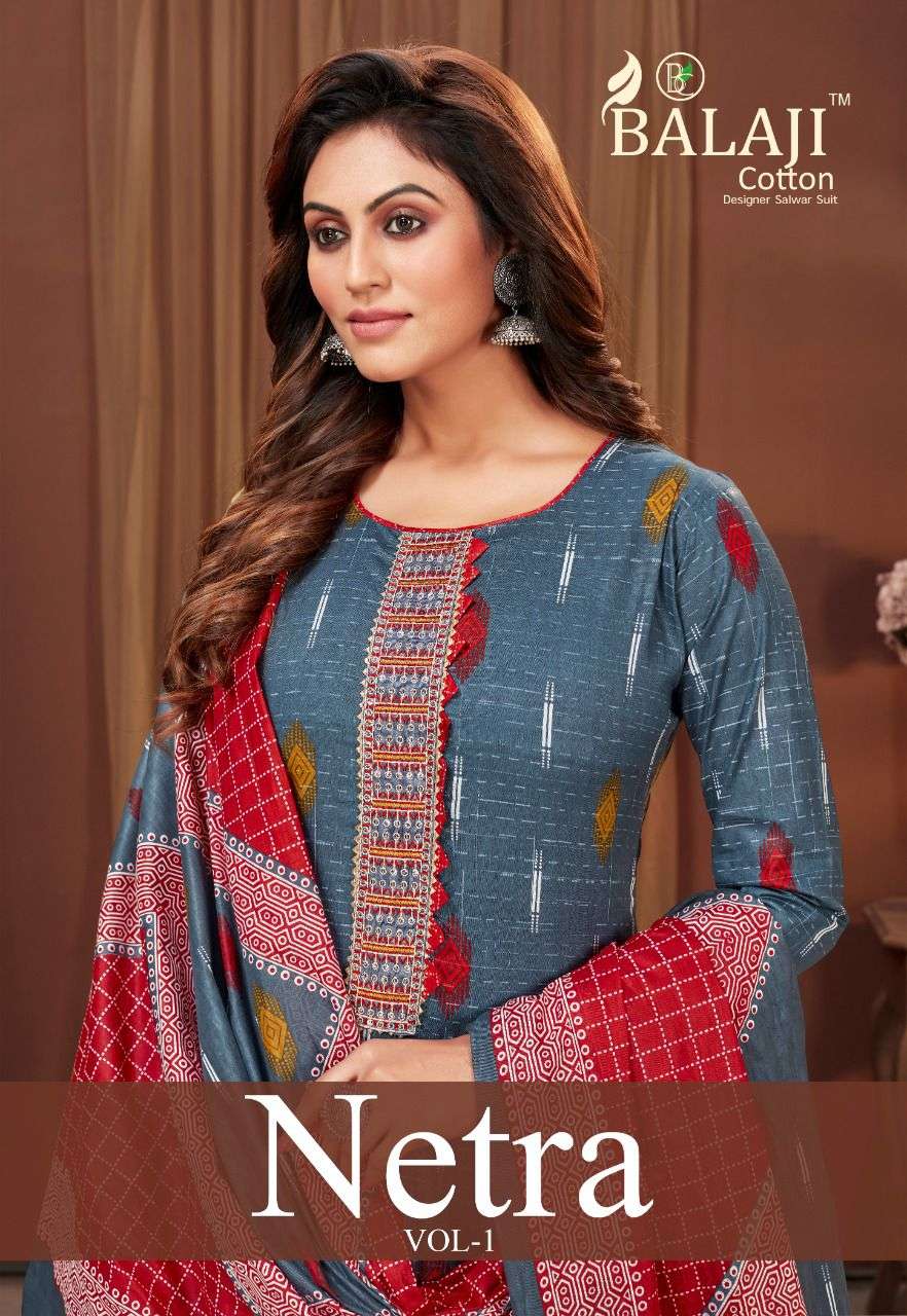 Balaji Netra Vol-1 series 1001-1010 Pure Cotton suit