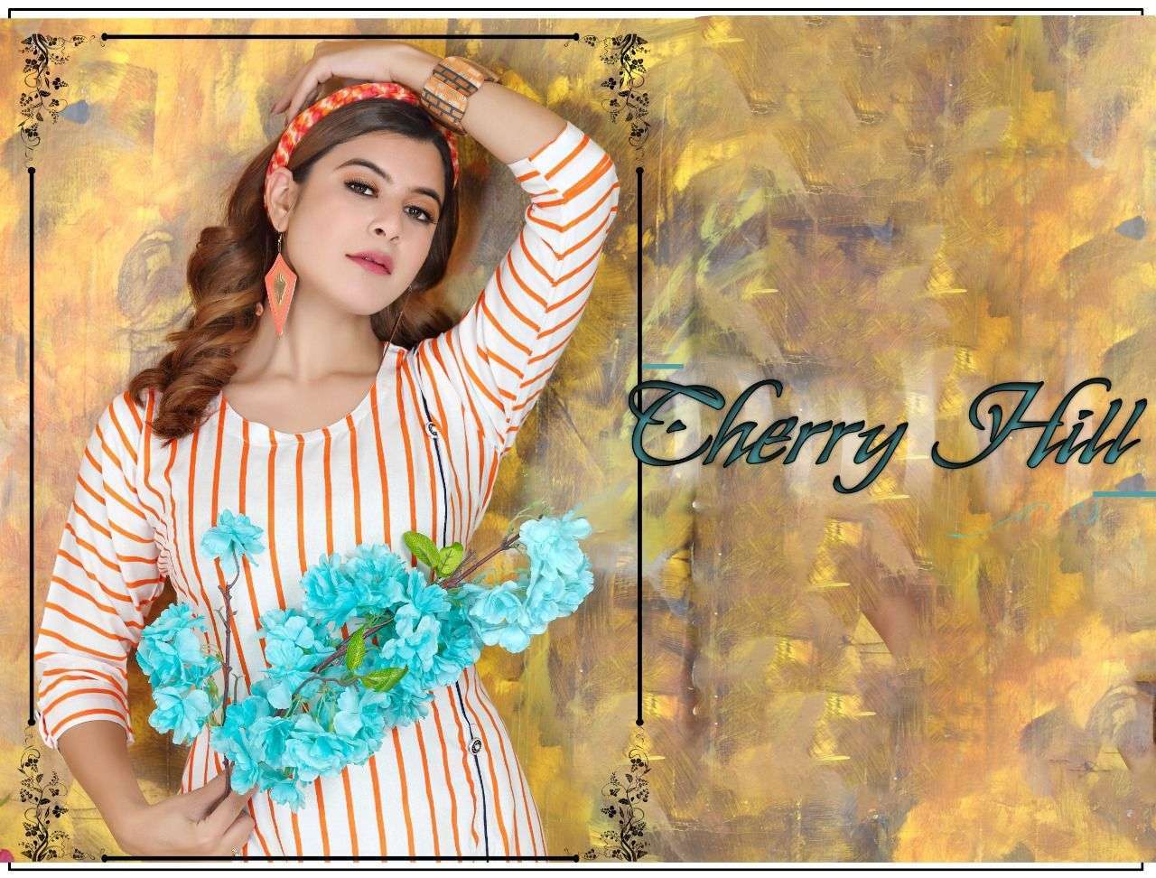 Beauty queen cherry hill series 601-606 17 kg rayon kurti 