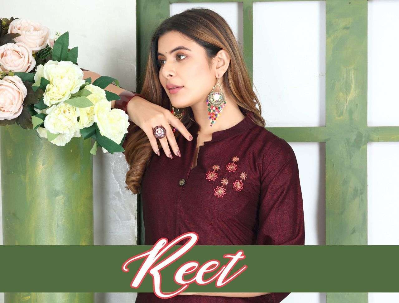 beauty queen reet series 1011-1018 rayon two tone 14kg kurti 