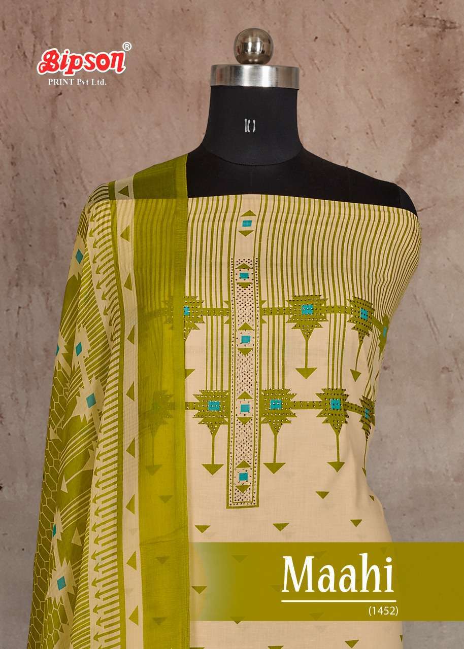 bipson maahi 1452 Pure Cotton Print With Siroski Work suit