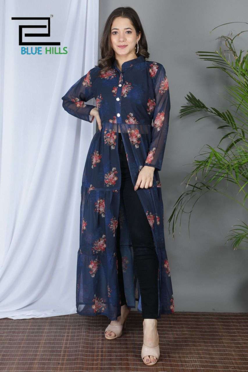 BLUE HILLS ZIA DESIGNER PURE GEORGETTE KURTI 
