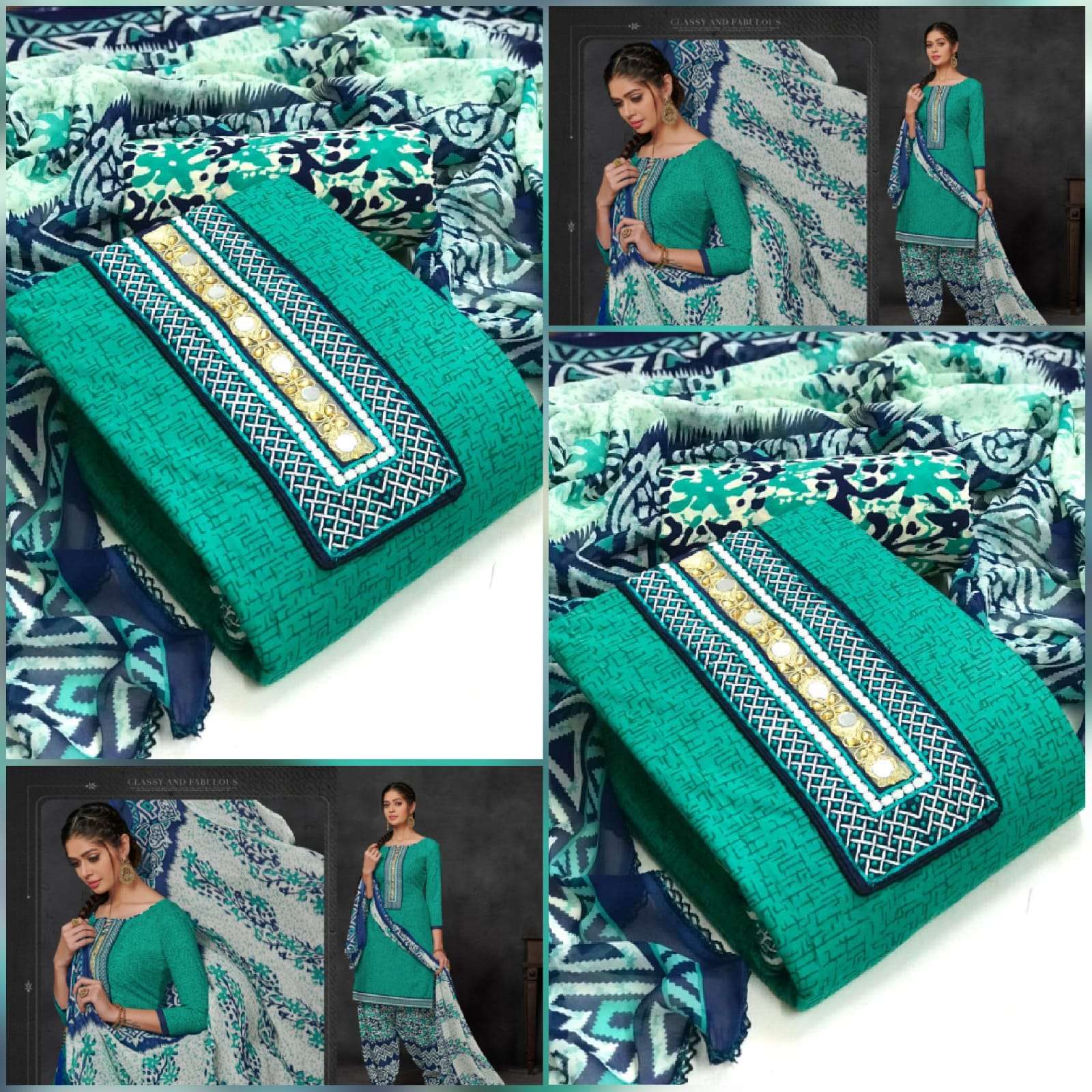BT-07 DESIGNER SEMI LAWN COTTON PRINT NON CATALOG SUIT 