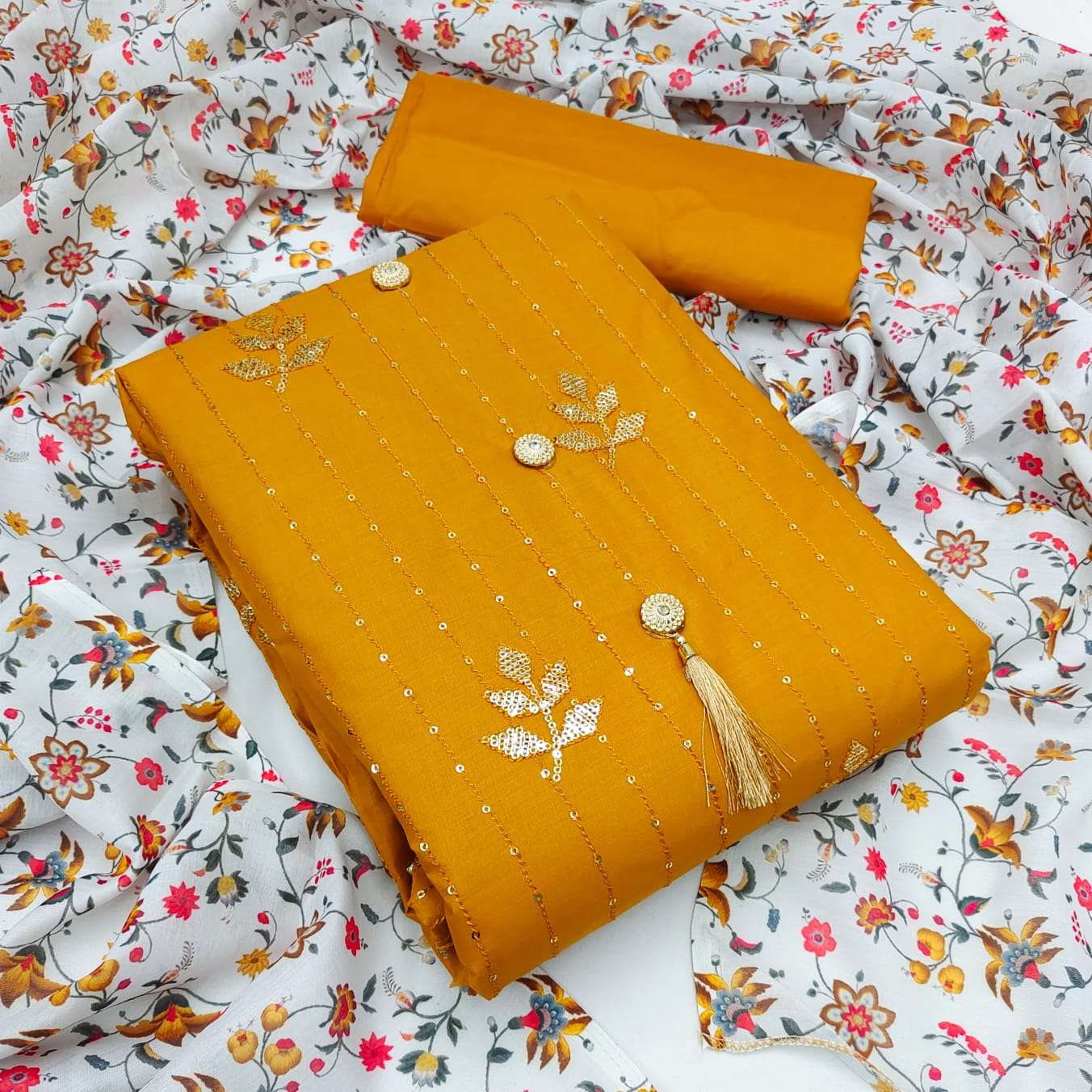 BT-15 DESIGNER PURE COTTON SEQUENCE WORK NON CATALOG SUIT 