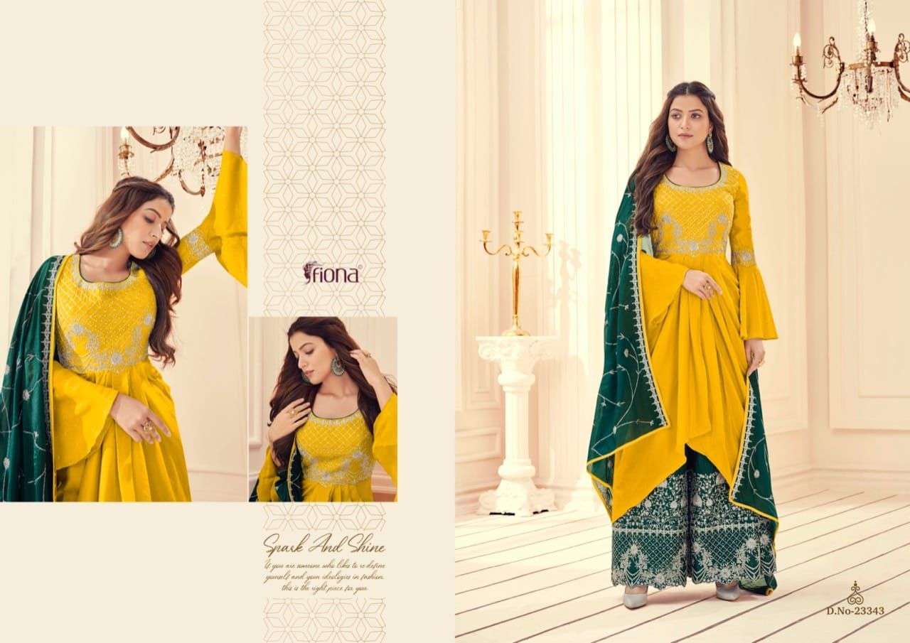 FIONA MANYATA DESIGNER CHINON EMBROIDERY SUIT 