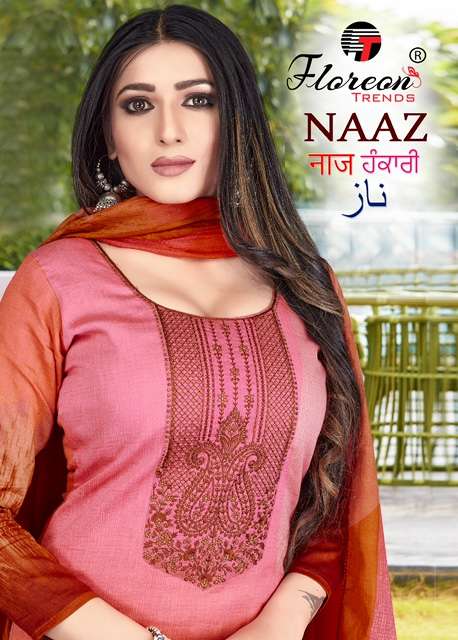 Floreon Naaz series 1001-1010 Glaze Cotton Satin Print suit