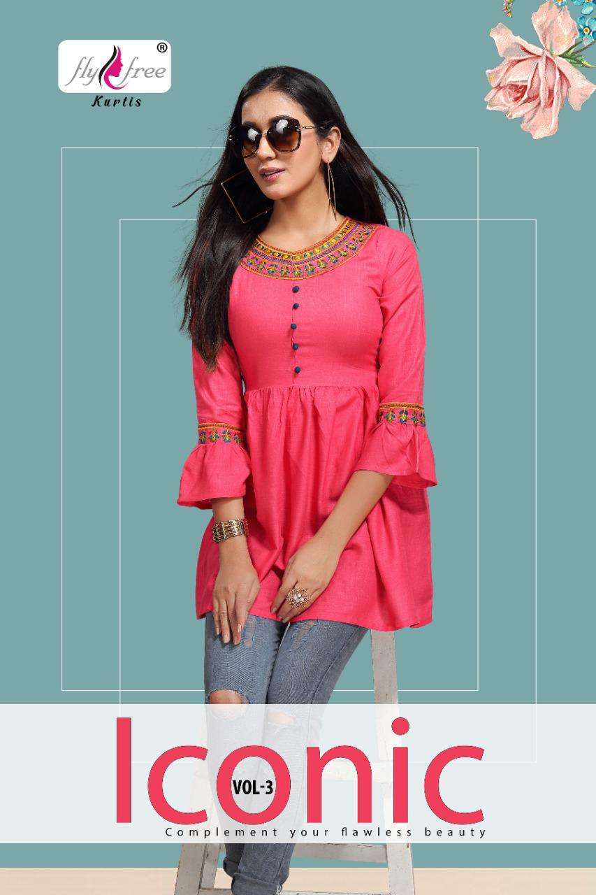 fly free iconic vol-3 series 1001-1008 rayon slub kurti 