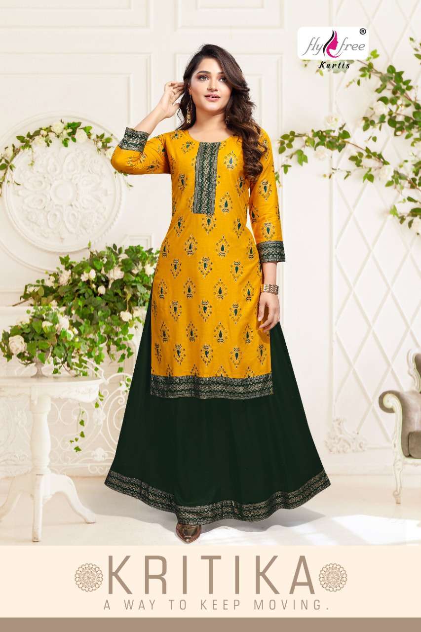 fly free kritika series 1001-1008 rayon top and skirt 