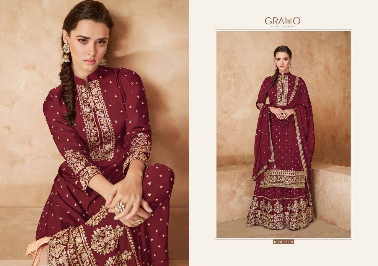 GRAMO COLOUR SPECIAL VOL-1 DESIGNER HEAVY FAUX BLOOMING GEORGETTE SUITs