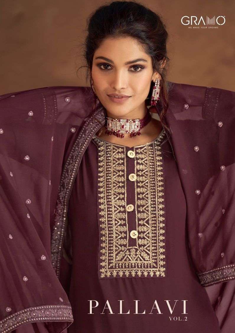 gramo pallavi vol 2 series 1186-1189 heavy faux georgette suit 
