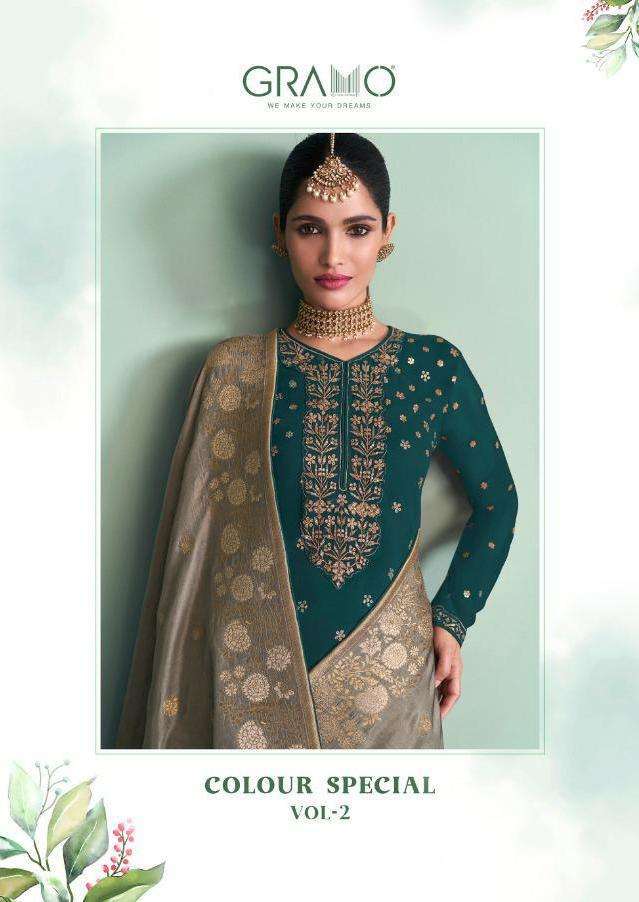 GRAMO PRESENT COLOUR SPECIAL VOL 2 GEORGETTE SHARARA STYLE HEAVY SUITS