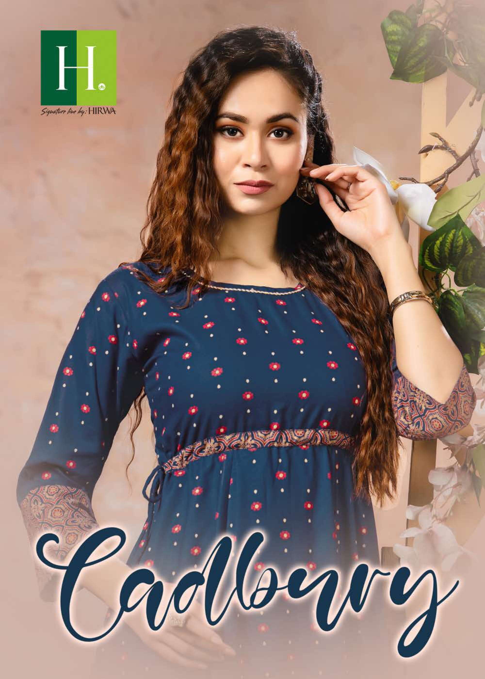 hirwa cadbury series 101-106 heavy quality rayon printed kurti 