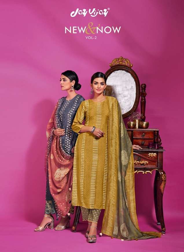 jay vijay new & now vol 2 series 6461-6470 pure moga silk suit 