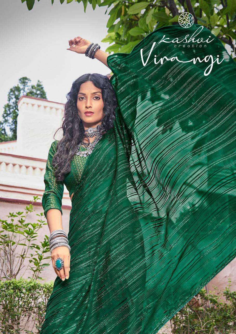 Kashvi creation virangi series 6501-6510 weightless zari patta saree