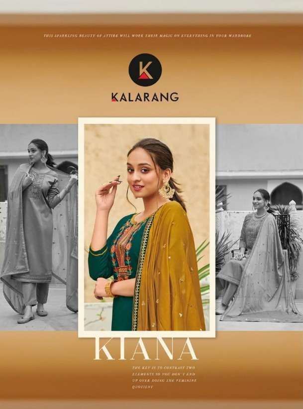 KIANA BY KALARANG JAM SILK COTTON WORK FANCY DRESS MATERIALS