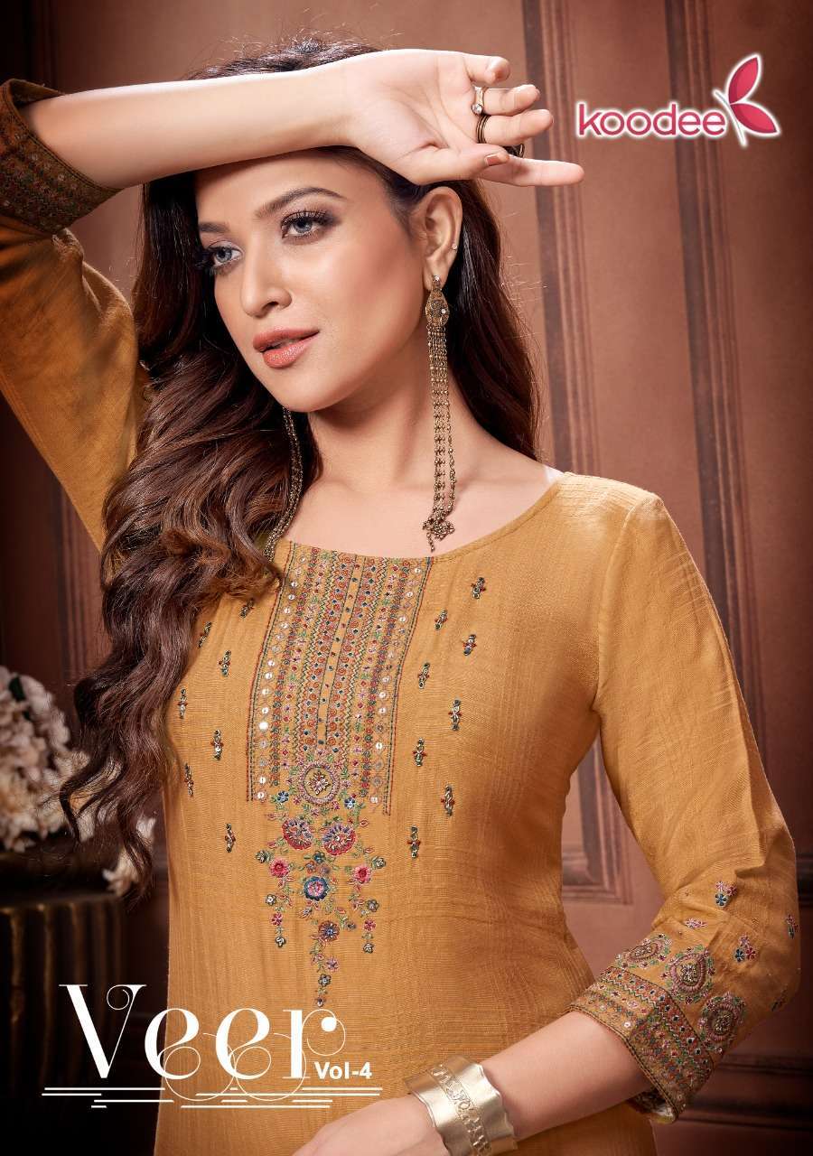 koodee veer vol 4 series 6007-6012 fancy viscose silk kurti 