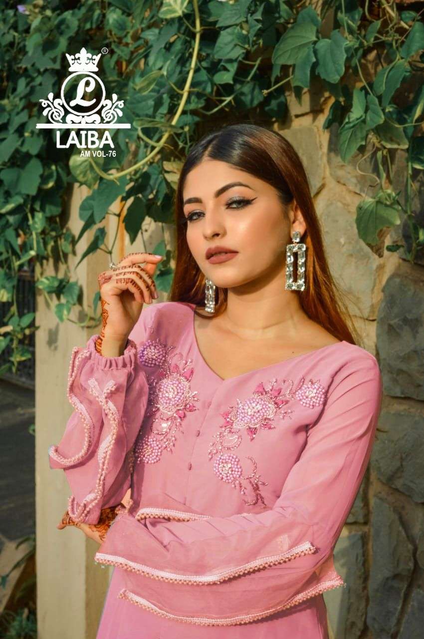 LAIBA AM VOL-76 DESIGNER PURE GEORGETTE TUNIC 