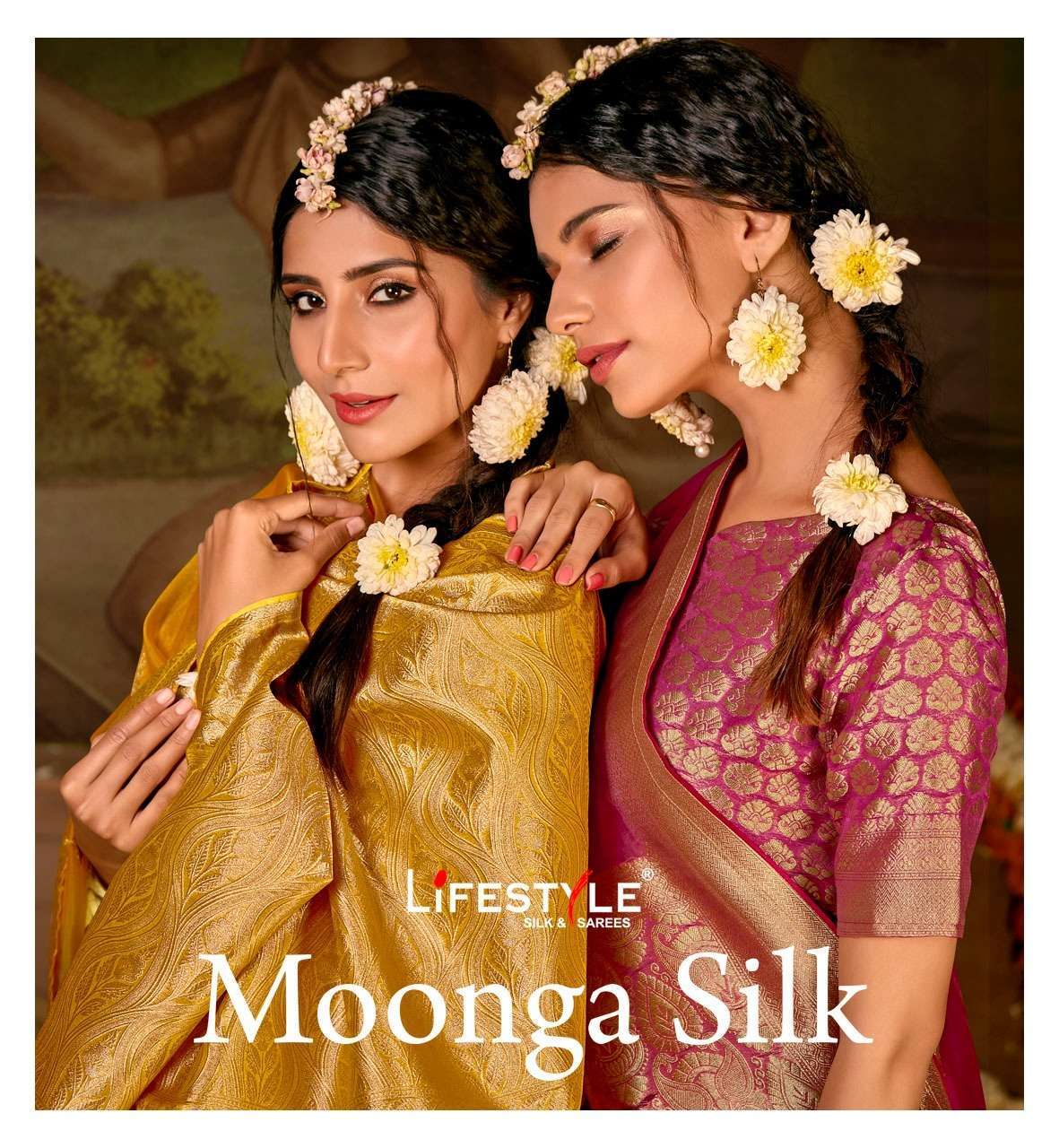lifestyle moonga silk vol 1 series 76381-76386 nylon silk saree
