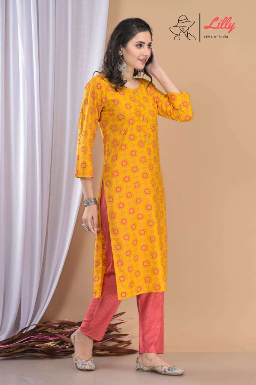 Lilly style meena-5 falsa rayon standard finishing printed kurti 