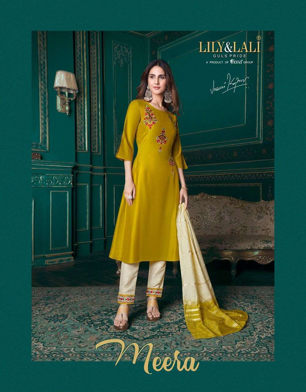 Lily & lali meera series 8031-8038 pure muslin a line kurti 