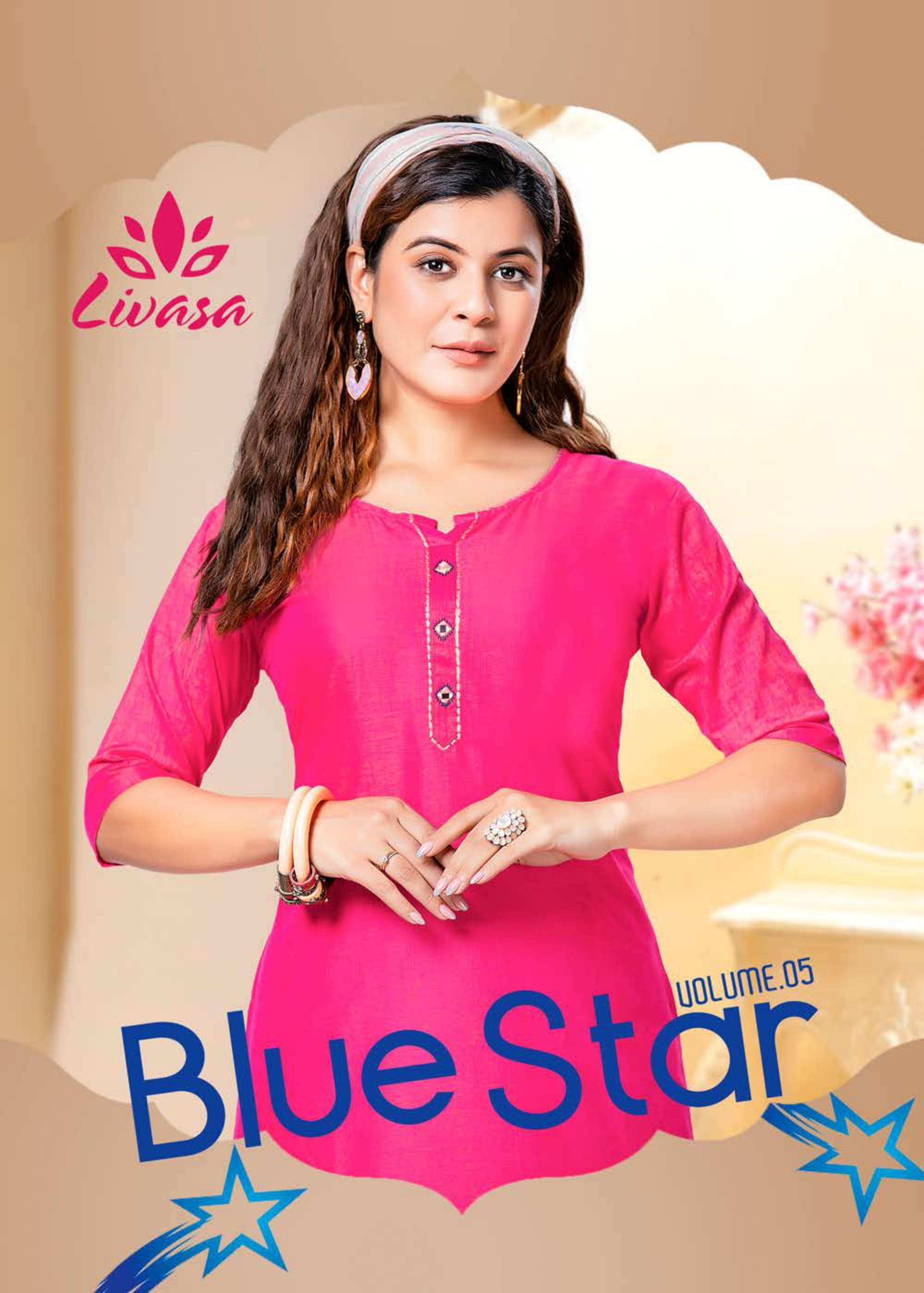 livasa blue star vol 5 series 501-508 14 kg rayon two tone kurti 