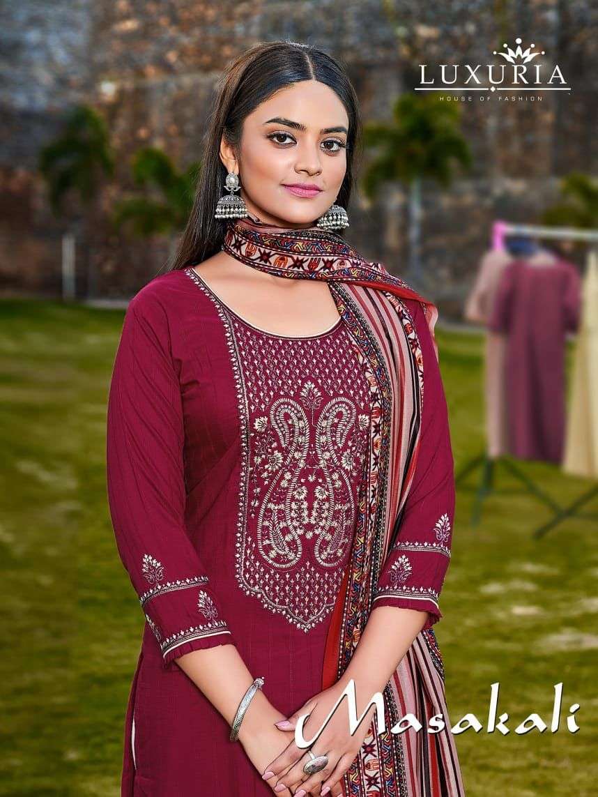 luxuria masakali series 1601-1604 Fancy Lining readymade suit 