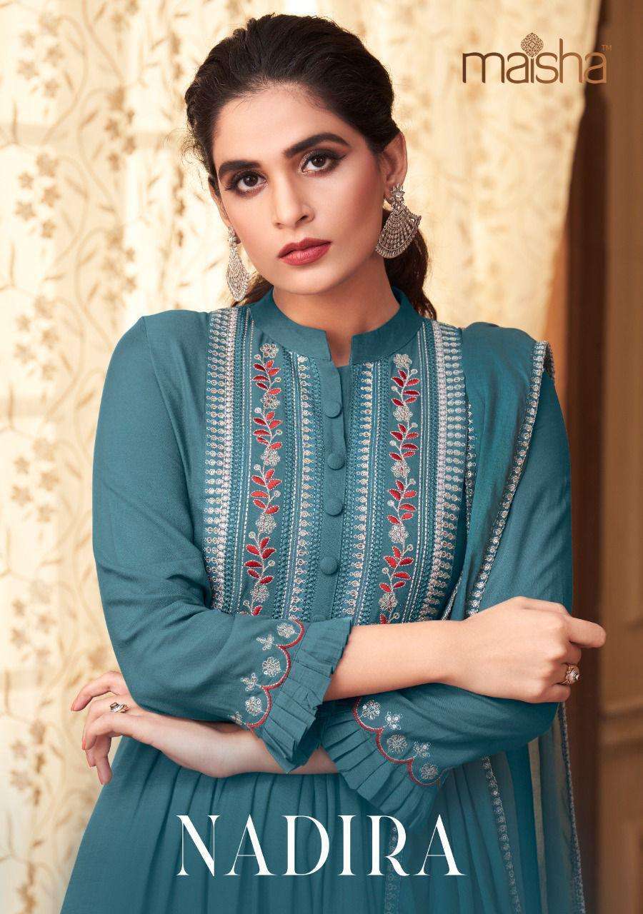 maskeenji nadira series 3205-3209 pure viscose rayon readymade suit 