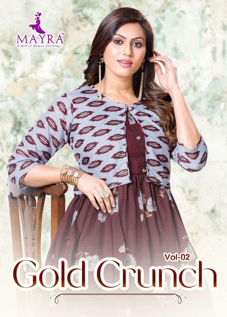 Mayra Gold Crunch vol 2 series 31001-31006 rayon capsule 14 kg kurti 
