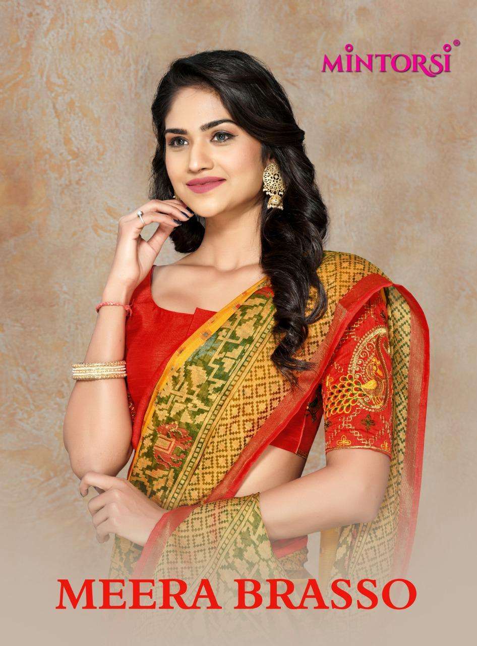MEERA BRASSO BY MINTORSI CLASSY LOOK ORGANZA BRASSO DESIGNER SAREE