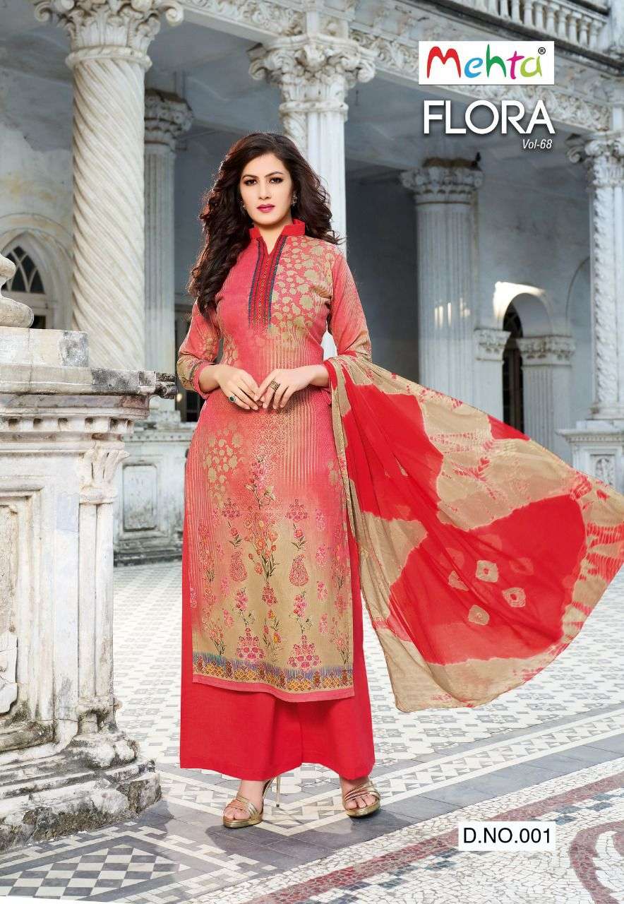 mehta flora vol 68 series 001-008 pure lawn cotton suit 