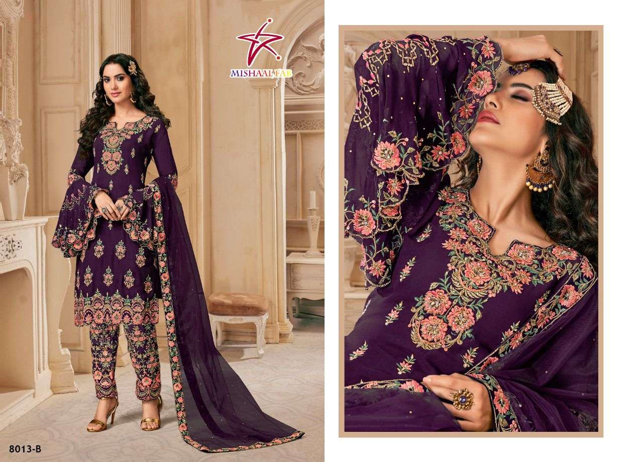 MISHAAL FAB 8013 DESIGNER HEAVY GEORGETTE SUITs