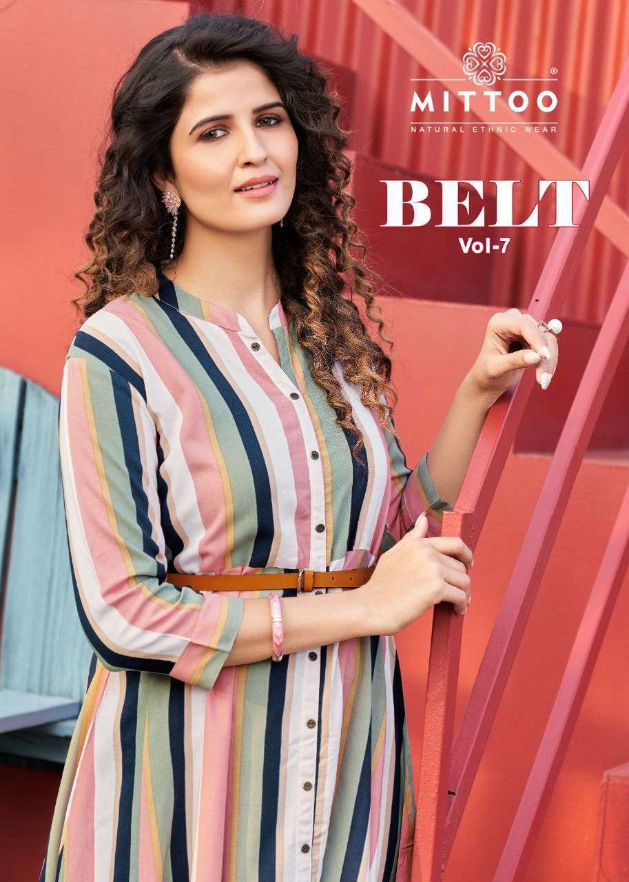 mittoo belt vol 7 series 1101-1104 Rayon Print kurti