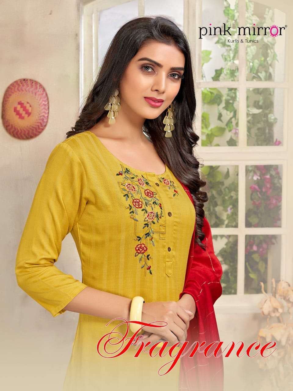 pink mirror fragrance series 1101-1106 Viscose with embroidery readymade suit