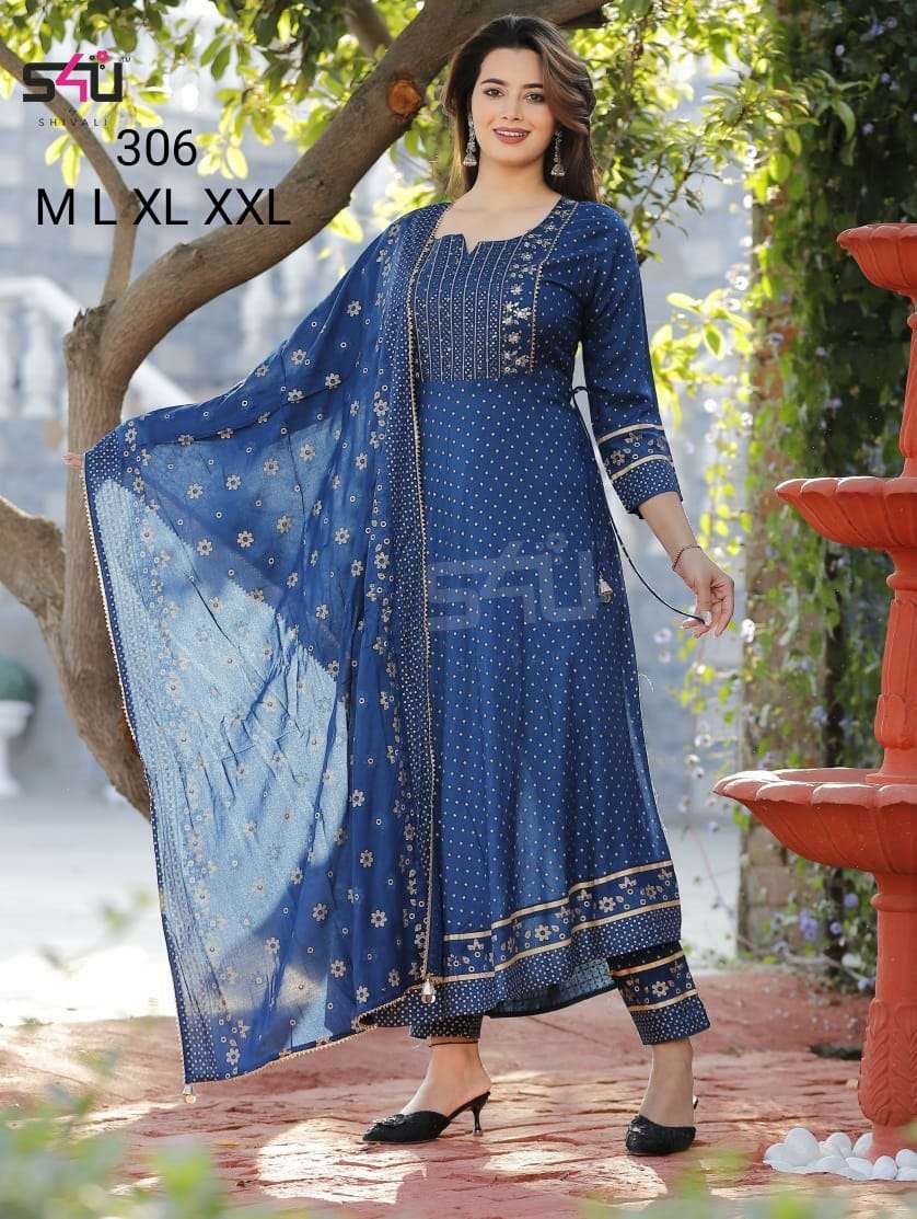 s4u 306 design combo set of top with bottom and dupatta collection