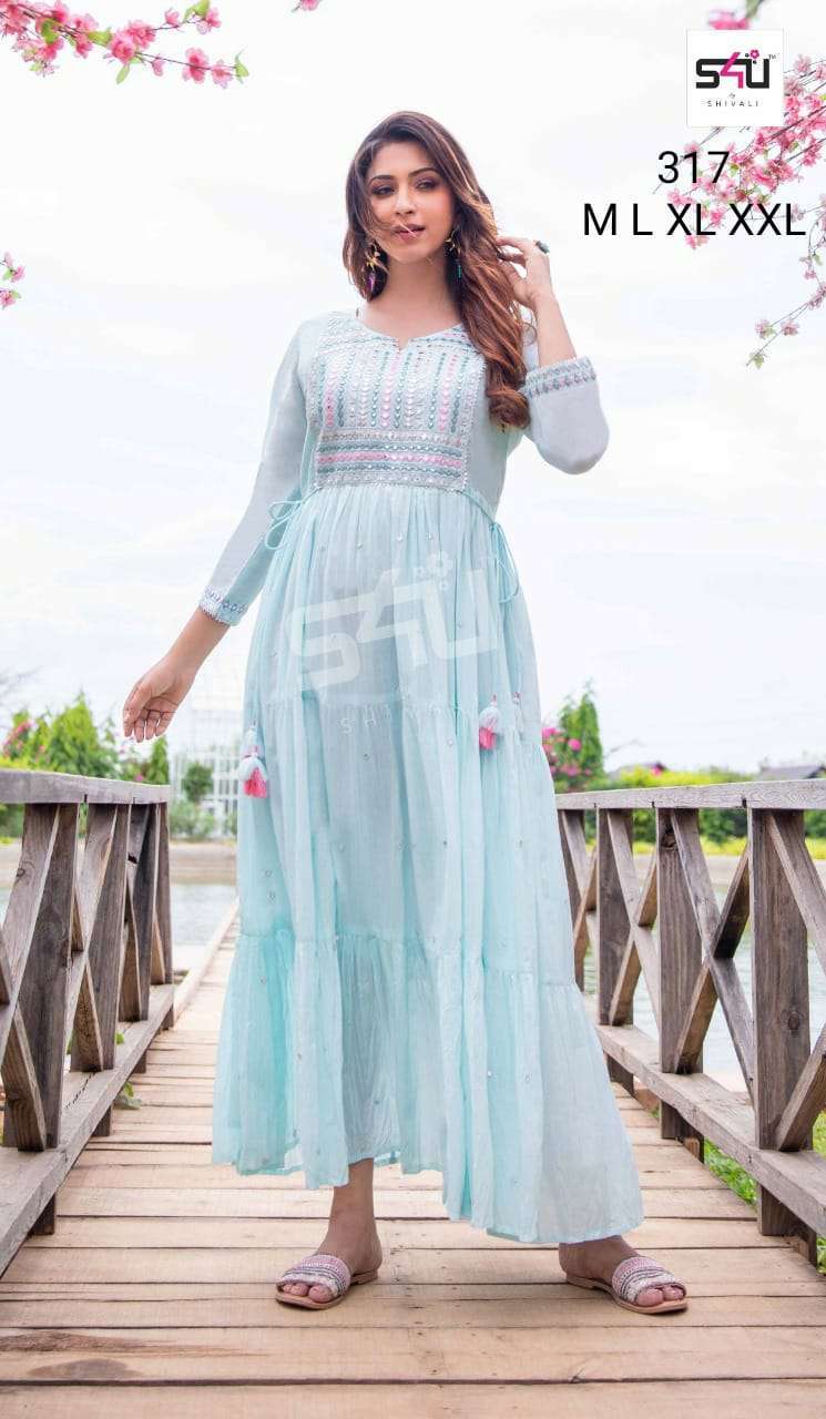 s4u 317 design combo set of long kurti ethnic wear