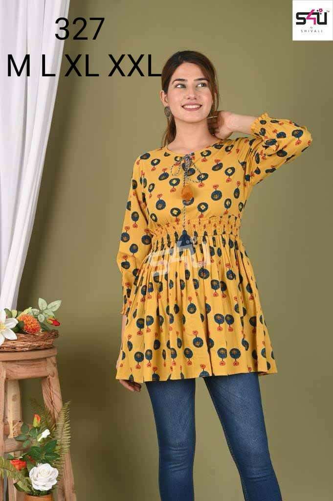 s4u 327 design combo set of fancy tops short kurtis