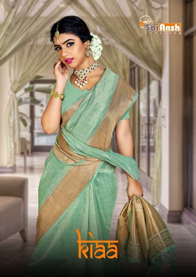SAI ANSH LAUNCH KIAA SHINE JUTE DESIGNER FANCY SAREE