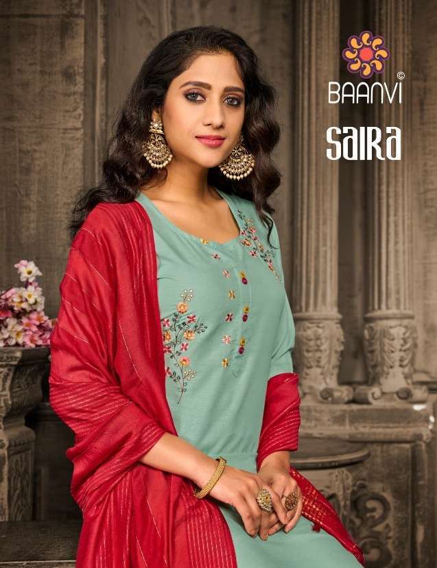 SAIRA BY BAANVI DAILY WEAR FULL STITCH PLAZZO STYLE SUIT WHOLESALER