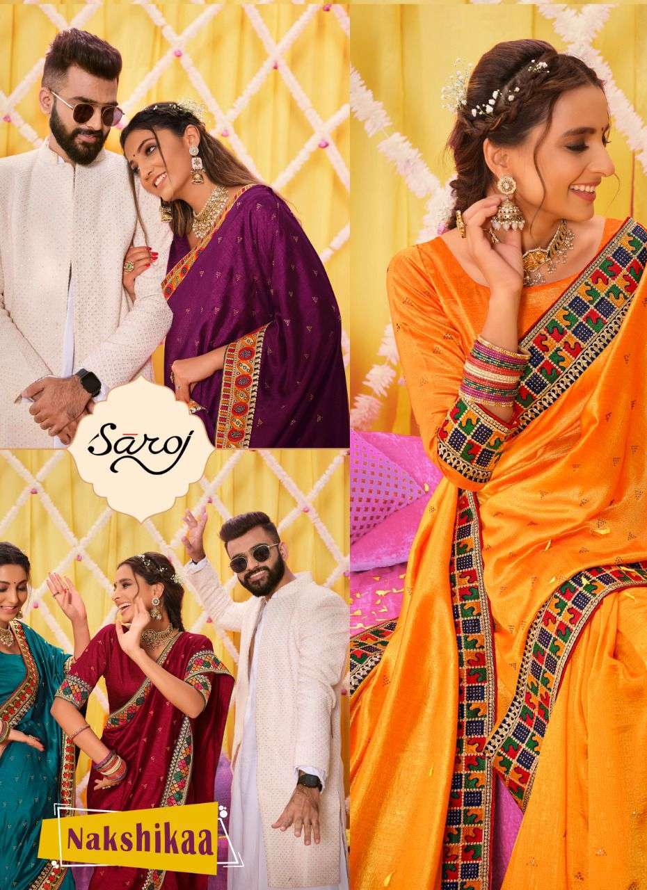 saroj nakshikaa series 265001-265008 Soft Vichitra Silk saree