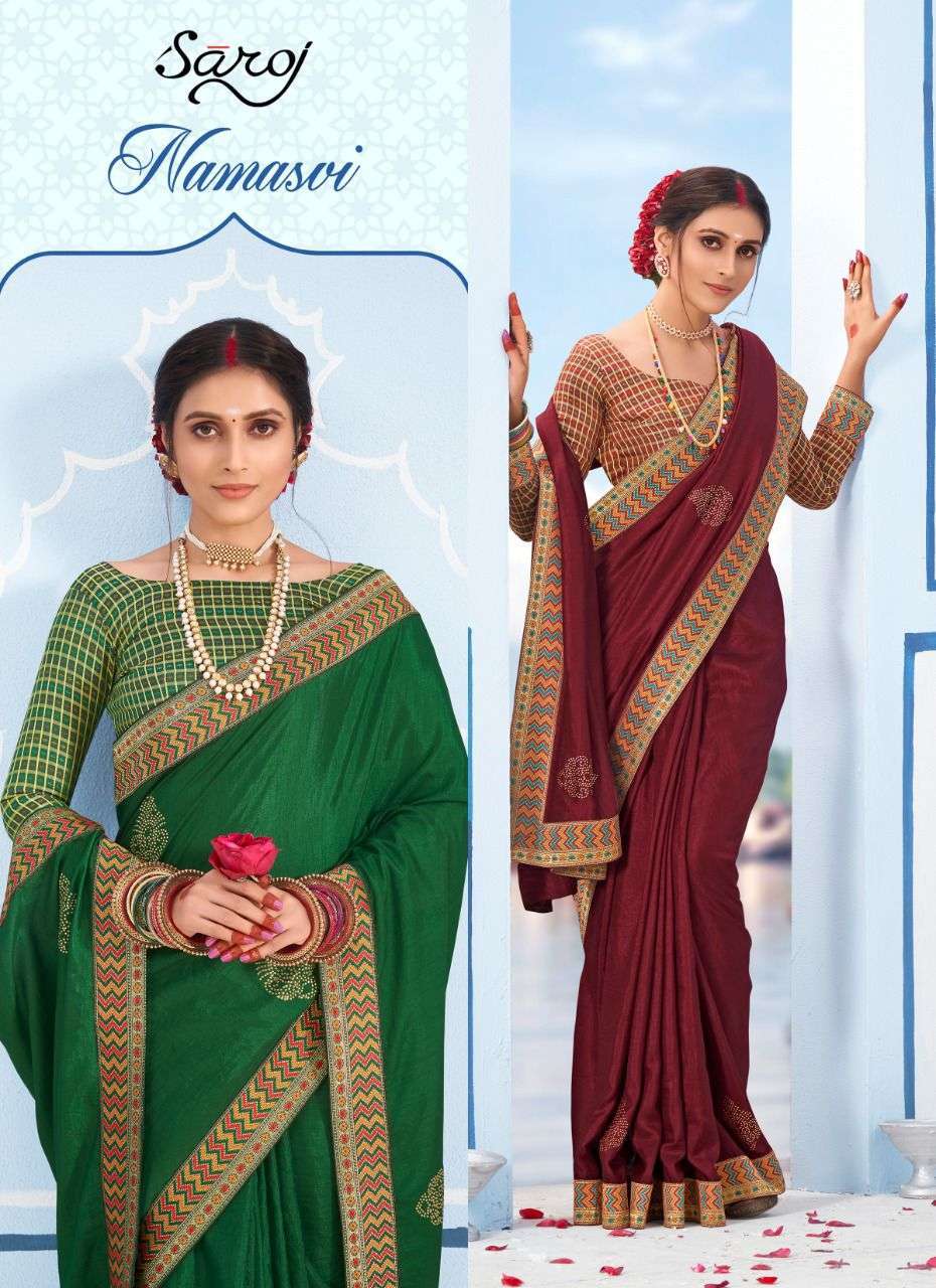 saroj namasvi series 261001-261008 Vichitra Silk saree
