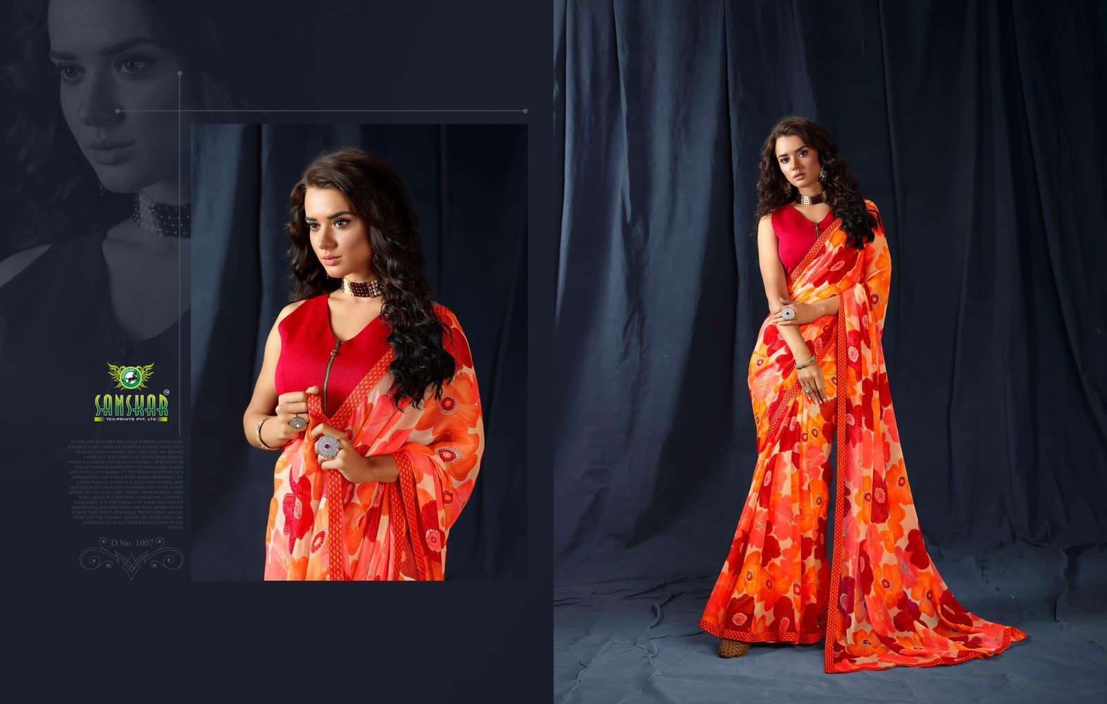 SASNKAR KASAK DESIGNER PURE CHIFFON SAREE 