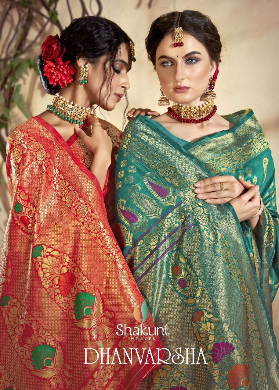 shakunt dhanvarsha series 14631-14636 art silk saree