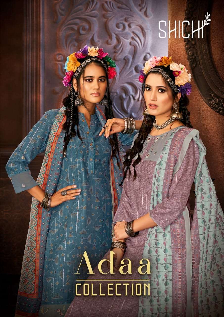 shichi adaa series 37-42 Polyester Lurex readymade suit 