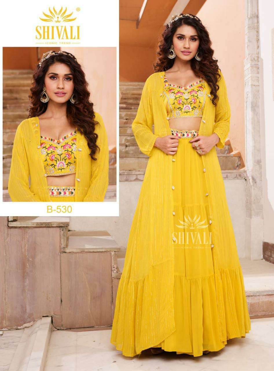 shivali B-530 georgette embroidery crop top kurti 