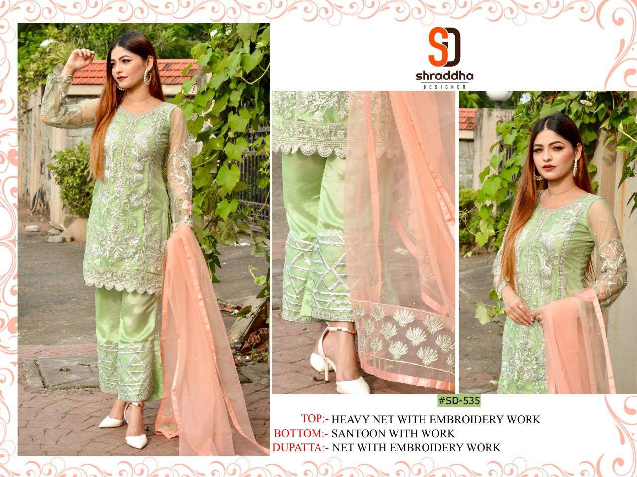 SHRADDHA DESIGNER SD-535 DESIGNER HEAVY NET SUIT 