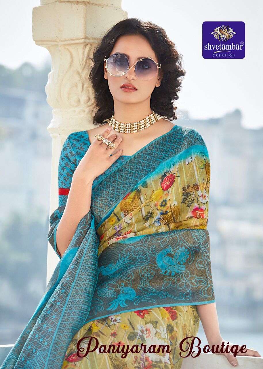 SHVETAMBAR PANIYARAM BOUTIQE SOFT COTTON SAREE AUTHORIZED SUPPLIER IN SURAT