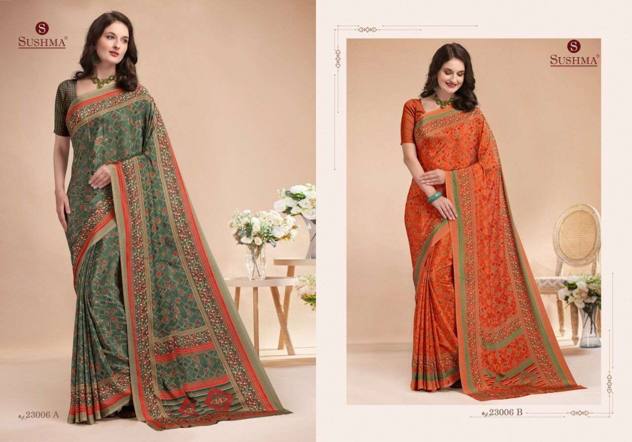 SUSHMA SLIM VOL 21 CRAPE PRINTED DAILY WEAR SAREE WHOLESALER