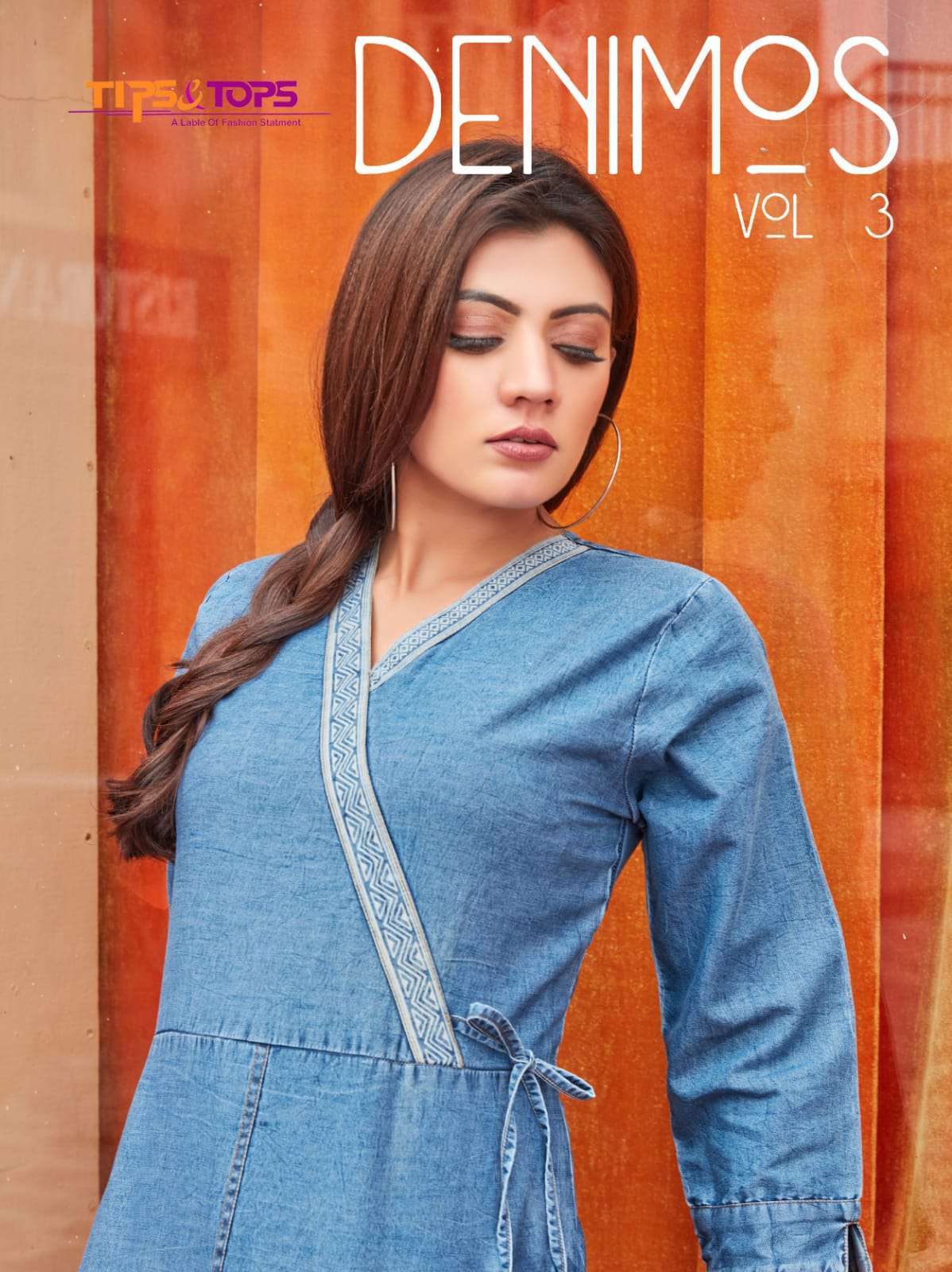 TIPS & TOPS DENIMOS VOL 3 PURE COTTON DENIM A LINE KURTIS