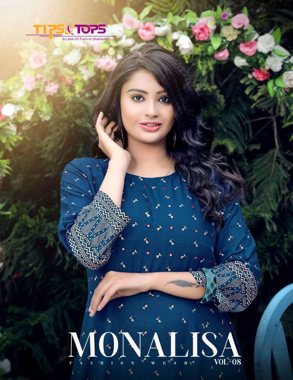 tips & tops monalisa vol 8 series 8001-8006 Heavy Rayon Slub 14kg kurti