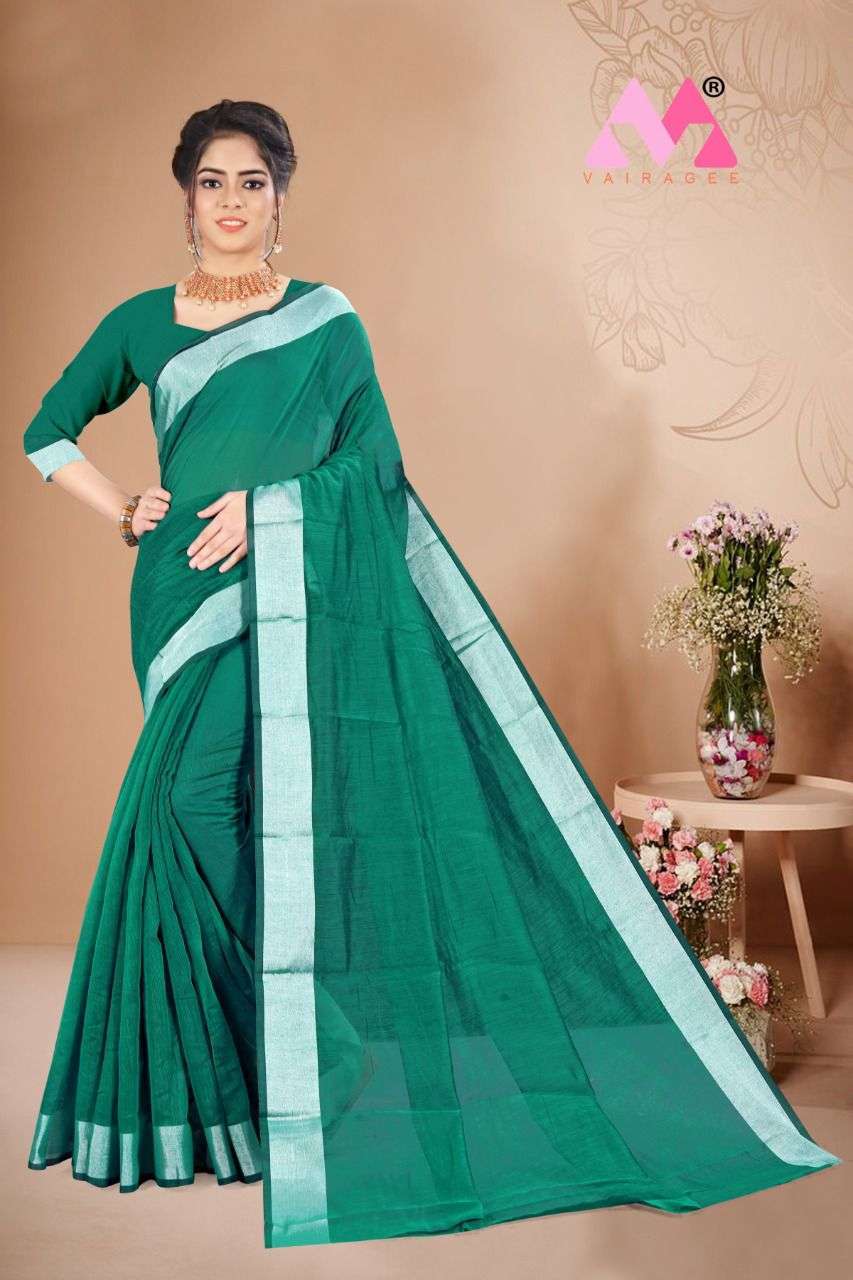 vairagee Raxita vol 3 cotton saree with blouse
