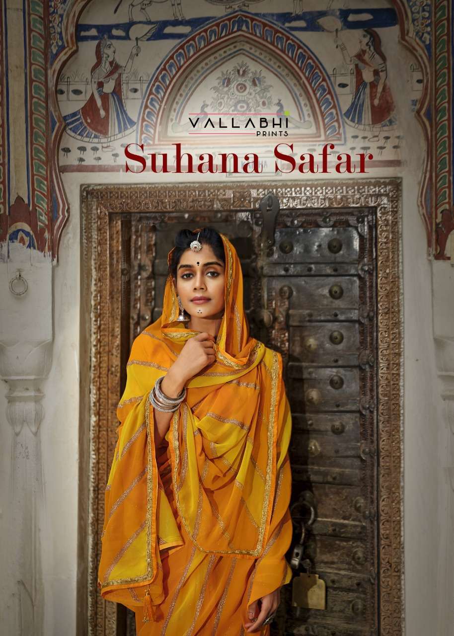 vallabhi suhana safar series 14351-14358 georgette print saree